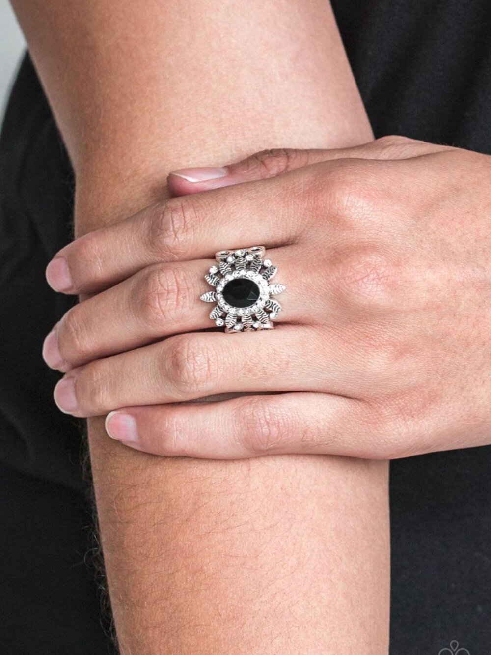Paparazzi Jewelry Accessories - Burn Bright - Black Ring - Vintage